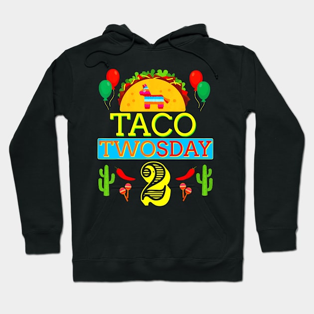 Taco Twosday Birthday Shirt 2 Two Year Old Boy Girl Gifts Hoodie by CovidStore